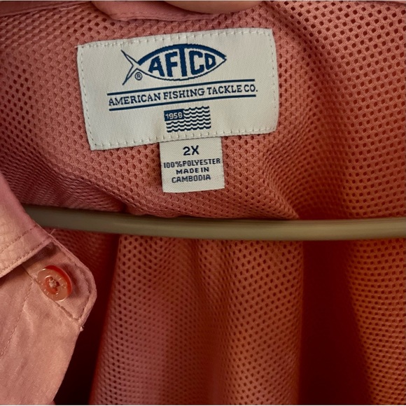 AFTCO Vented Pink Button Down Fishing Shirt, Size 2X - Picture 4 of 10